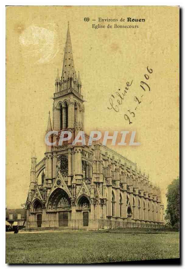 CPA Environs de Rouen Eglise de Bensecours 