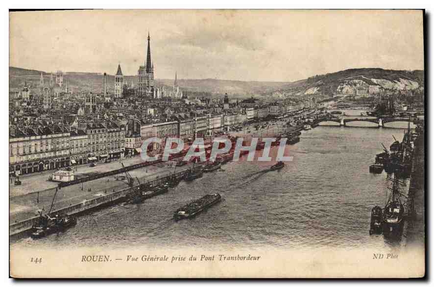 CPA Rouen Vue Generale prise du Pont Transbordeur 