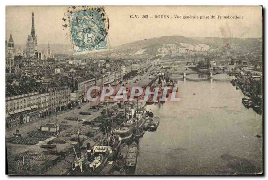 CPA Rouen Vue generale prise du Transbordeur 