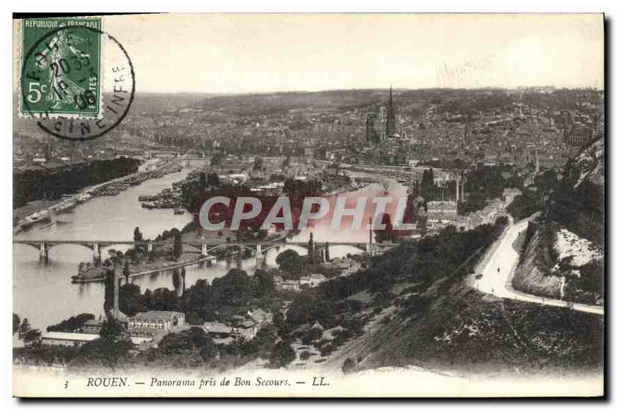 CPA Rouen Panorama pris de Bon Secours 