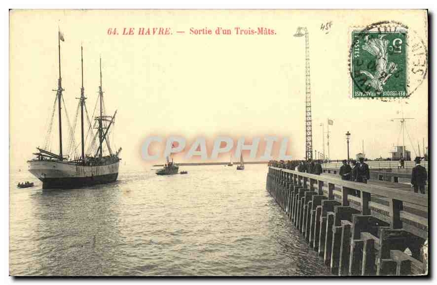 CPA Le Havre Sortie d'un Trois Mats 