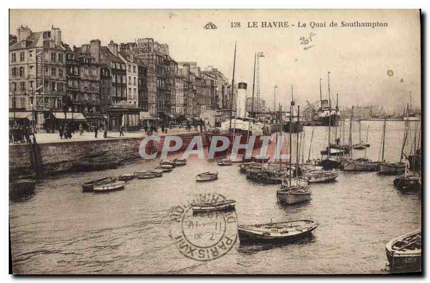 CPA Le Havre le Quai de Southampton Bateaux