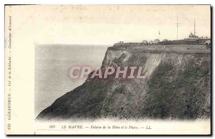 CPA Le Havre Falaise de la Heve et le Phare 