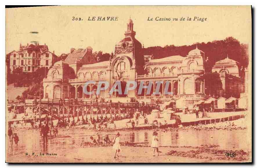 CPA Le Havre le Casino vu de la Plage 