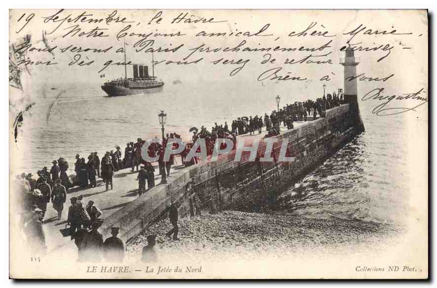 CPA Le Havre la Jetee du Nord Bateau