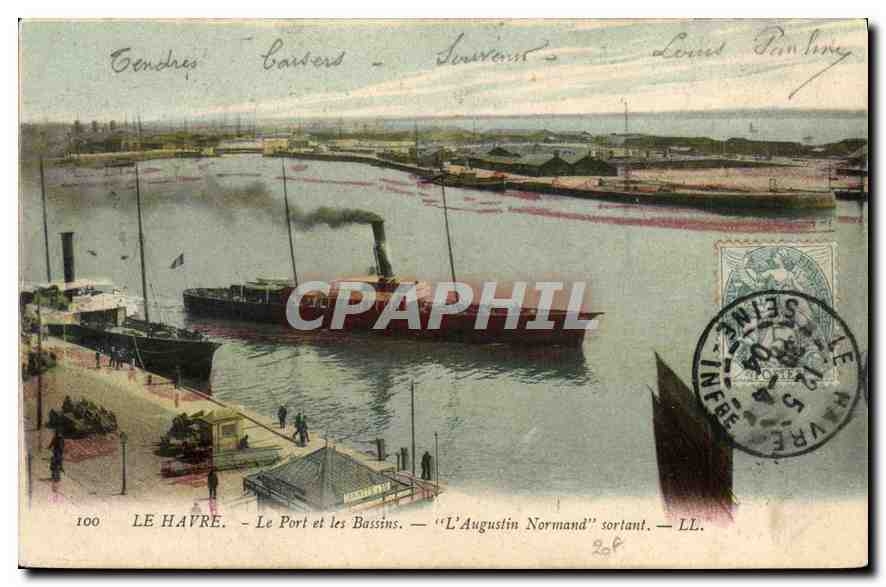 CPA Le Havre le Port et les Bassins l'Augustin Normand sortant 