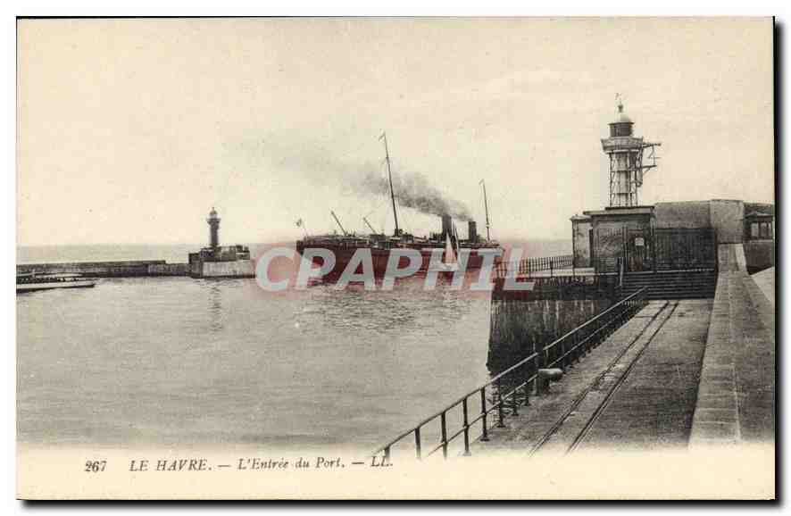CPA Le Havre l'Entree du Port Bateau