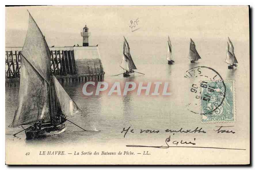 CPA Le Havre la Sortie des Bateaux de Peche 