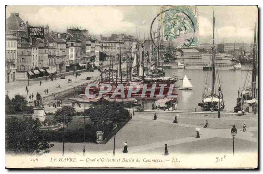 CPA Le Havre Quai d'Orleans et Bassin du Commerce 