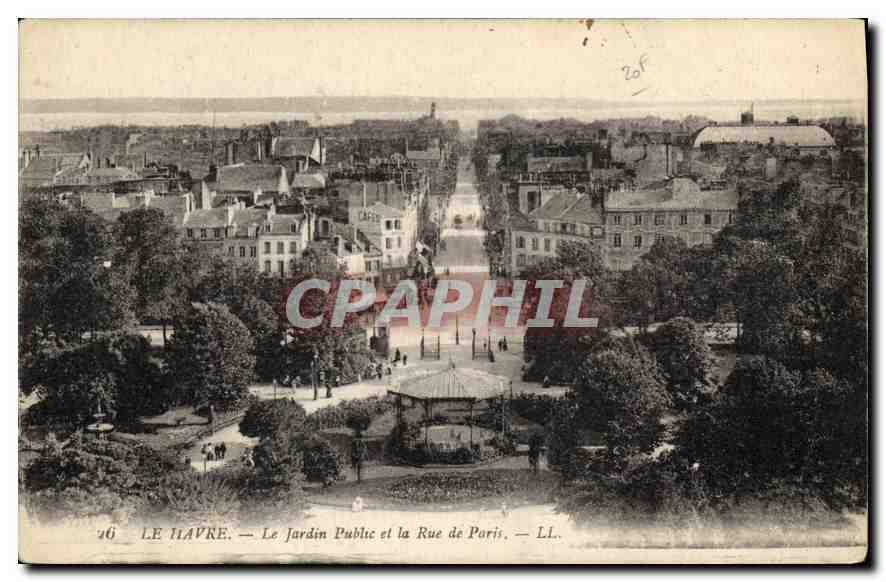 CPA Le Havre le Jardin Public et la Rue de Paris 
