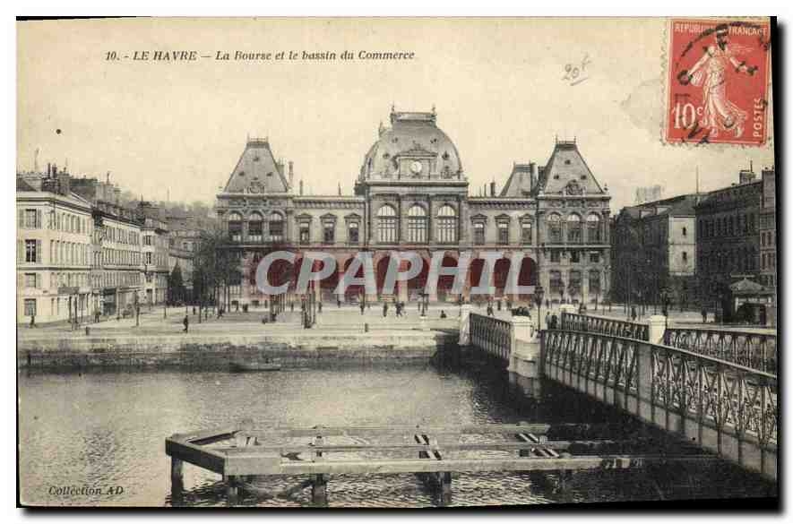 CPA Le Havre la Bourse et le Bassin du Commerce 