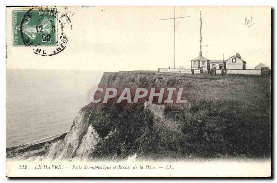 CPA Le Havre Poste Semaphorique et Rocher de la Heve 