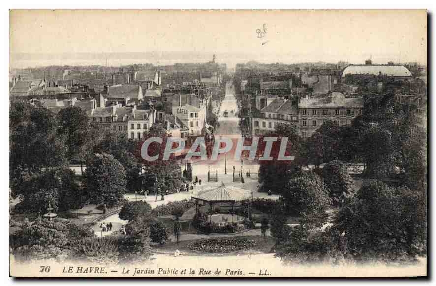 CPA Le Havre le Jardin Public et la Rue de Paris 