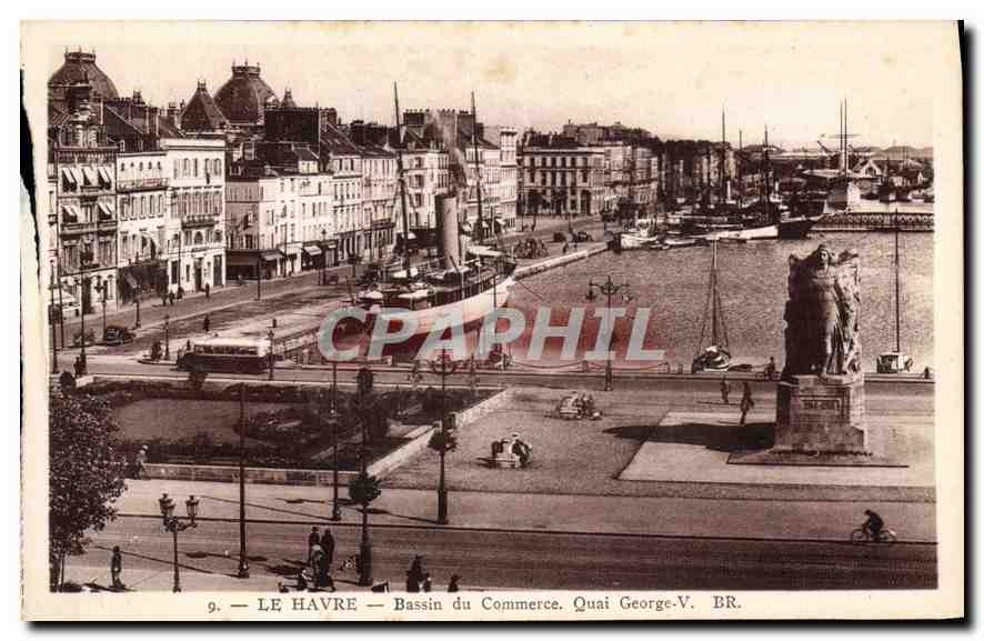CPA Le Havre Bassin du Commerce Quai George V Bateaux
