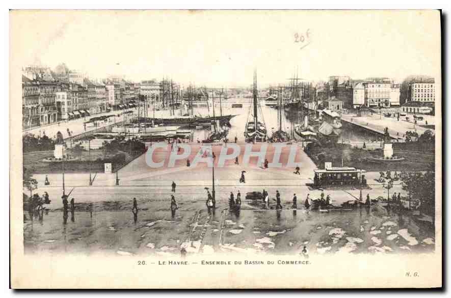 CPA Le Havre ensemble du Bassin ou Commerce 