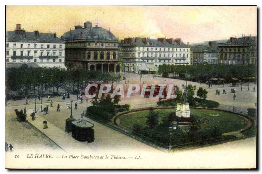 CPA Le Havre la place Gambetta et le Theatre
