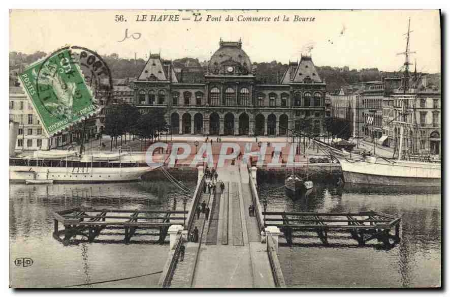 CPA Le Havre le pont du Commerce et la Bourse