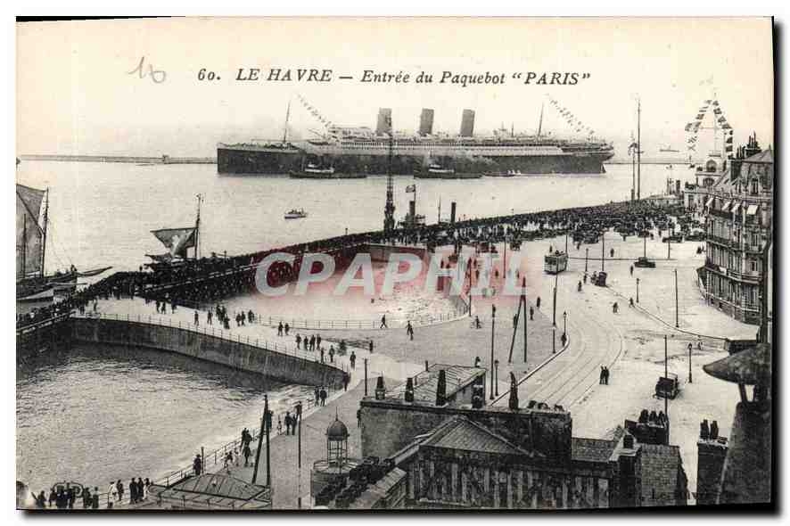 CPA Le Havre entree du Paquebot Paris Bateau
