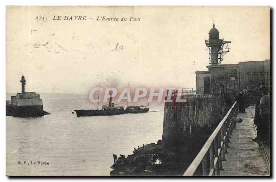 CPA Le Havre l'entree du port 