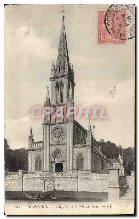 CPA Le Havre l'eglise de Sainte Adresse 