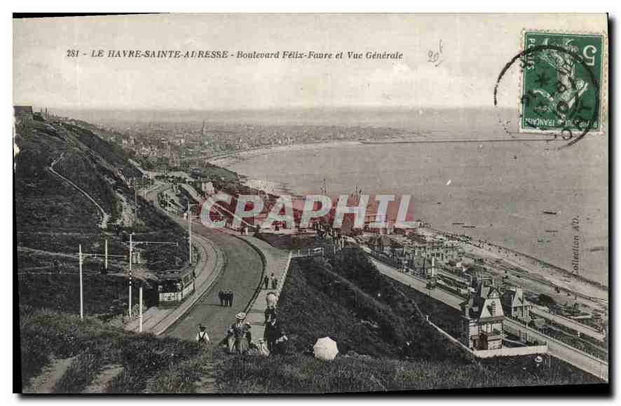 CPA Le Havre Sainte Adresse Boulevard Felix Faure et vue generale 
