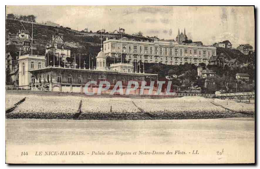 CPA Le Nice Havrais palais des regates et Notre Dame des Flots 
