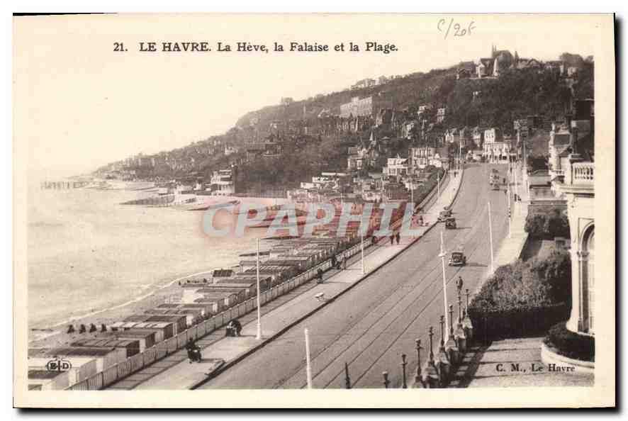 CPA Le Havre la Heve la Falaise et la plage 