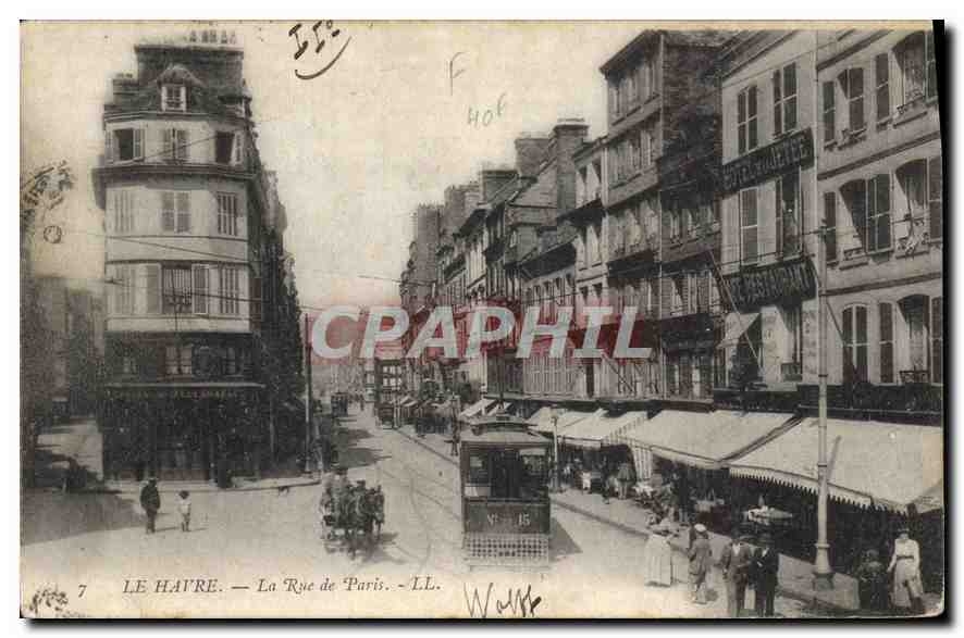 CPA Le Havre la Rue de Paris Tramway