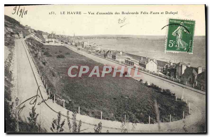 CPA Le Havre vue d'ensemble des Boulevards Felix Faure et Dufayel 