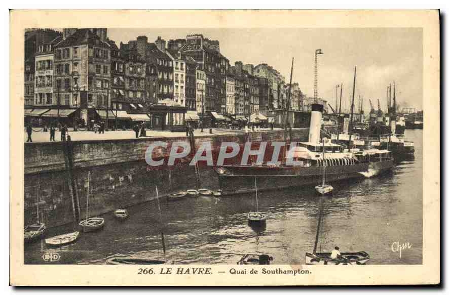 CPA Le Havre Quai de Southampton Bateaux