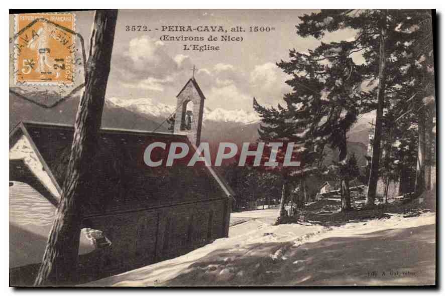 CPA Peira cava Environs de Nice l'eglise