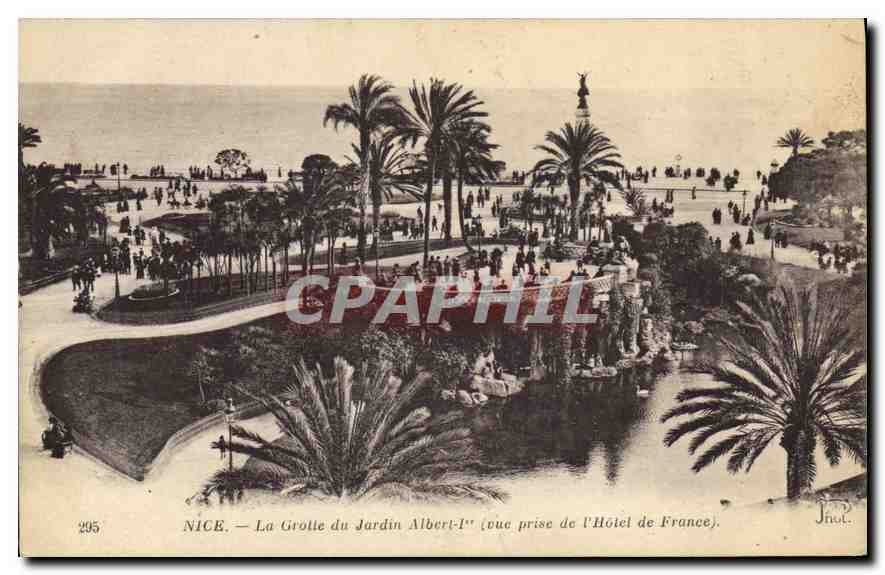 CPA Nice la Grotte du jardin Albert I vue prise de l'hotel de France