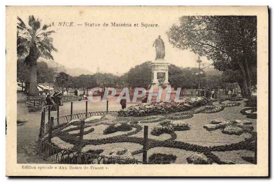 CPA Nice statue de Massena et Square 