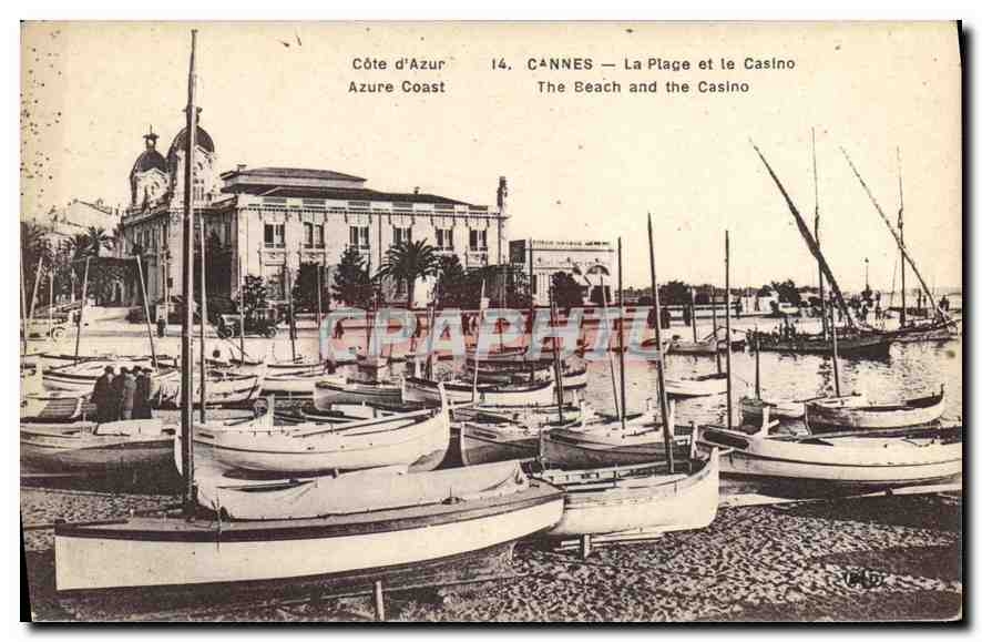 CPA Cote d'Azur Cannes La Plage et le Casino 