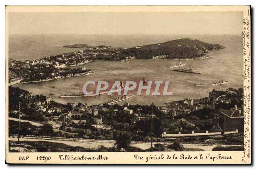 CPA Villefranche sur Mer vue generale de la Rade et le Cap Ferrat