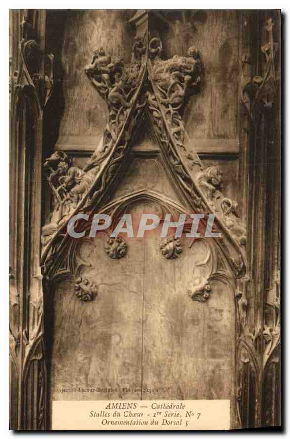 CPA Amiens Cathedrale Stalles du Choeur Ornemtation du Dorsal 