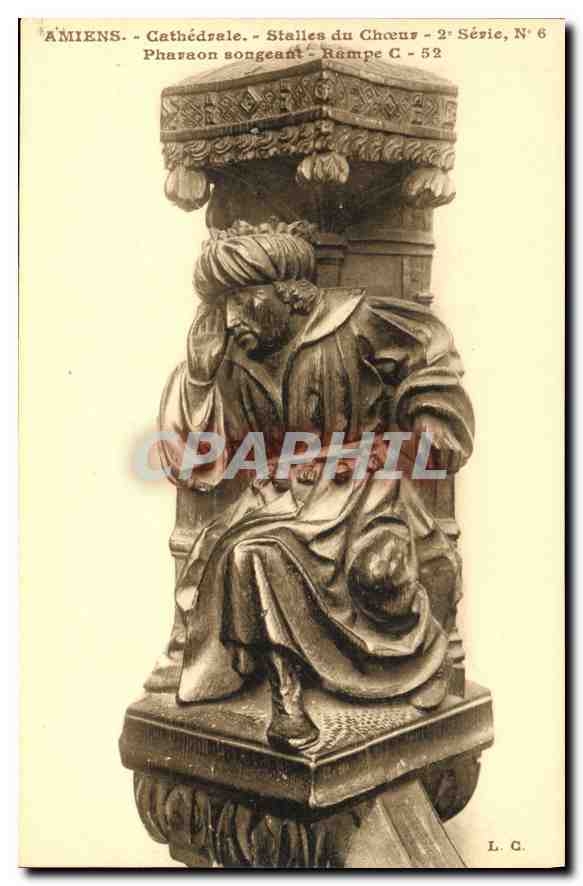 CPA Amiens Cathedrale Stalles du Choeur Pharaon songeant 