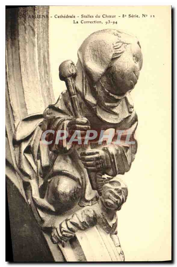 CPA Amiens Cathedrale Stalles du Choeur La Correction 