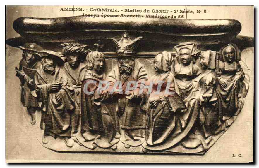 CPA Amiens Cathedrale Stalles du Choeur Joseph epouse Azeneth Miseriocorde 