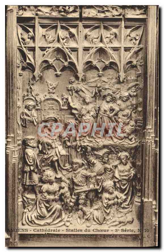 CPA Amiens Cathedrale Stalles du Choeur 