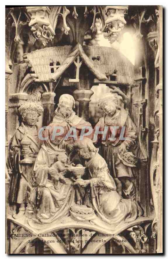 CPA Amiens Cathedrale Stalles du Choeur Les Mages