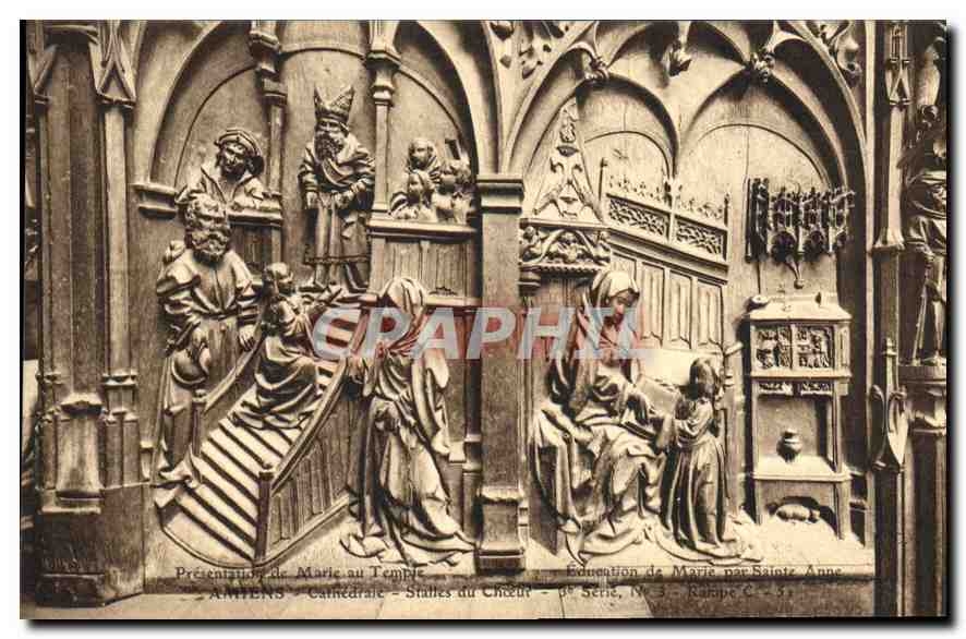 CPA Amiens Cathedrale Stalles du Choeur 