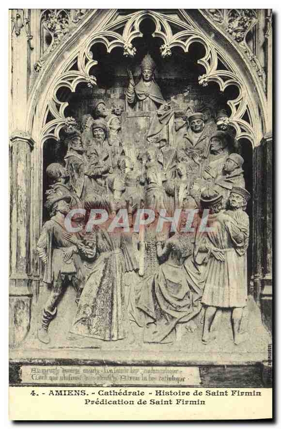 CPA Amiens Cathedrale Histoire de Saint Fermin Predication de Saint Firmin 