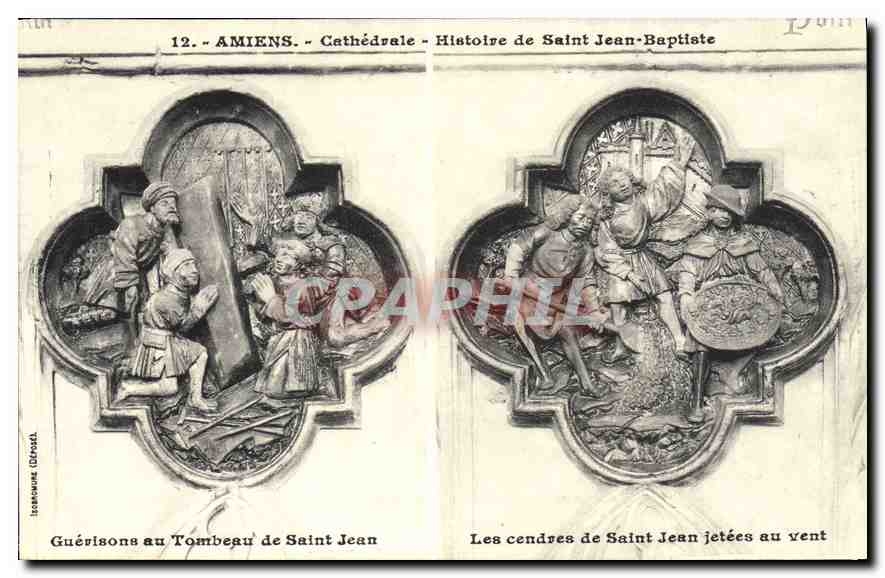 CPA Amiens Cathedrale Histoire de Saint Jean Baptiste 