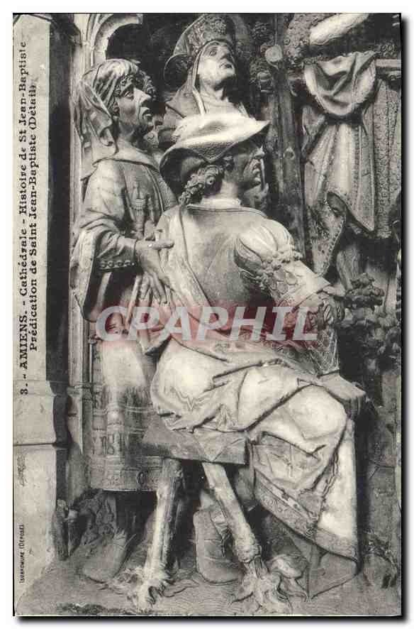 CPA Amiens Cathedrale Histoire de St Jean Baptiste Predication de Saint Jean Baptiste Detail