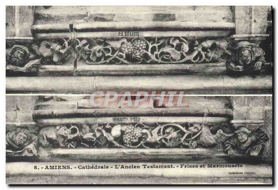 CPA Amiens Cathedrale l'Ancien Testament Frises et Marmousets