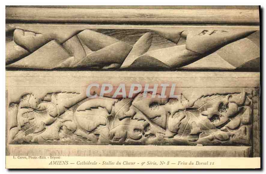 CPA Amiens Cathedrale Stalles du Choeur Frise du Dorsal