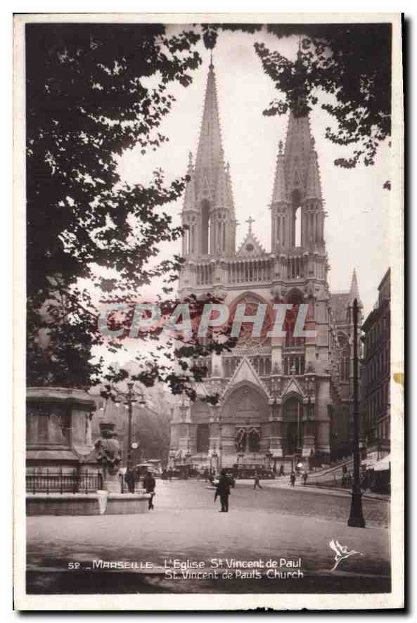 CPA Marseille l'Eglise St Vincent de Paul