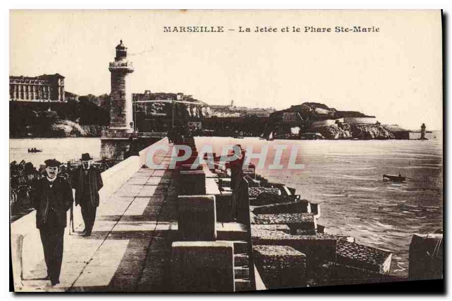 CPA Marseille La Jetee et le Phare Ste Marie 