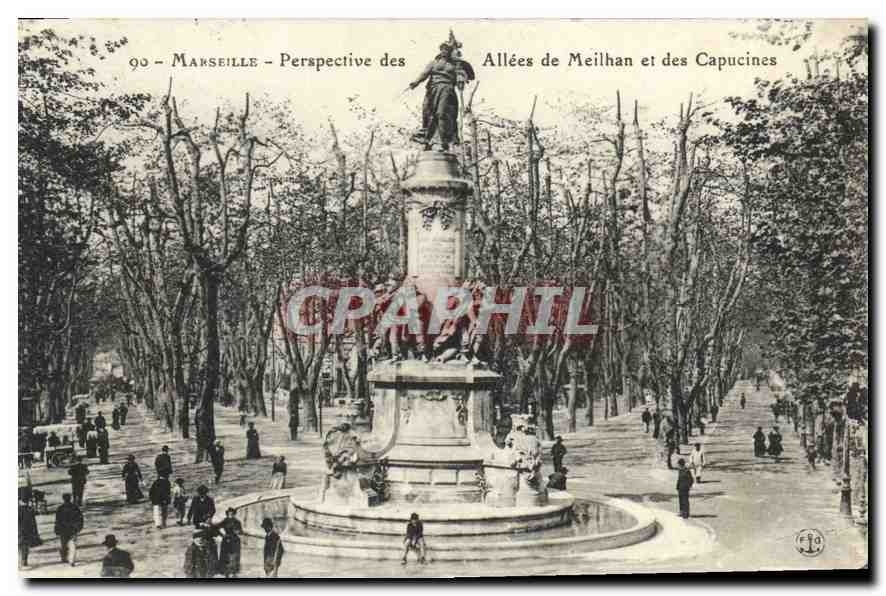 CPA Marseille Perspective des Allees de Meilhan et des Capucines 